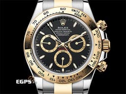 ROLEX 勞力士 Cosmograph Daytona 宇宙計時行 迪通拿 126503 計時碼表 <font color=#4F4F4F>黑色面盤</font>搭配<font color=#f1e1b5>金色計時圈</font> 半金款 18K黃金 <font color=#FF0000>新款4131機芯 2024年保卡</font> 賽車錶 自動上鍊 40mm