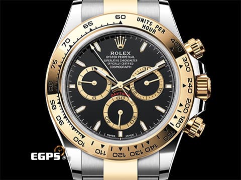 ROLEX 勞力士 Cosmograph Daytona 宇宙計時行 迪通拿 126503 計時碼表 黑色面盤搭配金色計時圈 半金款 18K黃金 新款4131機芯 2024年保卡 賽車錶 自動上鍊 40mm