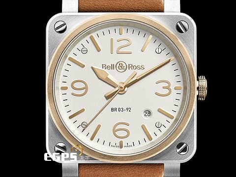 Bell &amp; Ross 柏萊士 Instruments系列 BR03-92 Steel &amp; Rose Gold 玫瑰金 半金款 BR0392-ST-PG/SCA 白色面盤 大三針 2024年保單 飛行錶 自動上鍊 42mm