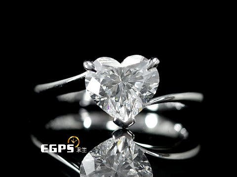 天然鑽石 花式切工 心型鑽 GIA 1.32CT F/VS2 鑽石戒指 鑽戒 天然真鑽 造形 白K金材質 鑽戒