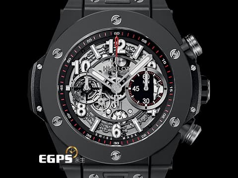 Hublot 宇舶 Big Bang 大爆炸 Unico  411.CI.1170.RX  黑色陶瓷材質&nbsp;2018年保卡 飛返計時碼錶 自動上鍊 45mm