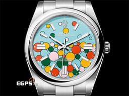 ROLEX 勞力士 Oyster 蠔式恆動 124300 OP41 不鏽鋼材質 「Celebration」由<font color="#00A600">綠、<font color="#FFD700">黃、<font color="#fa8072">珊瑚紅、<font color="FFB7DD">糖果粉、<font color="#40e0d0">綠松石藍色組成「慶典」面盤 2025年停產款</font></font></font></font></font> <font color="#FF0000">2024年保單</font> 自動上鍊 41mm