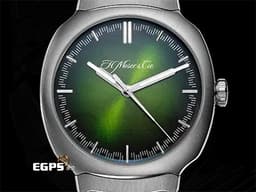H.MOSER &amp; CIE 亨利慕時 STREAMLINER 疾速者系列 6200-1200 不鏽鋼鍊帶款<font color="#63c522">&nbsp;Matrix Green 極光綠煙燻面盤</font>&nbsp;<font color="#ff000">2021年保單 台灣公司貨 </font>自動上鍊 40mm