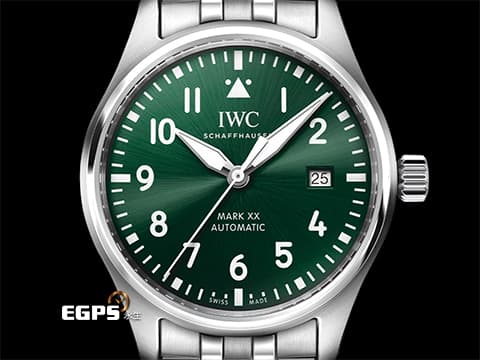 IWC 萬國 Pilot's Mark XX 飛行員 馬克二十 IW328206 太陽紋綠色面盤 最新5日鍊機芯 不鏽鋼 2024年保卡 EasX-CHANGE錶帶更換系統 飛行錶 自動上鍊 40mm