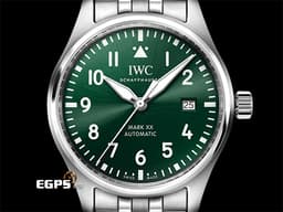 IWC 萬國 Pilot's Mark XX 飛行員 馬克二十 IW328206 <font color=#2ebb1f>太陽紋綠色面盤 最新5日鍊機芯</font> 不鏽鋼 <font color=#FF0000>2024年保卡 EasX-CHANGE錶帶更換系統</font> 飛行錶 自動上鍊 40mm
