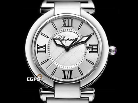 CHOPARD 蕭邦 Imperiale系列 388531 珍珠貝母雕刻面盤 錶冠鑲嵌一顆凸圓形紫水晶(重約0.15克拉) 2024年保單 自動上鍊 40mm