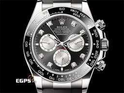 ROLEX 勞力士 Daytona 126519 迪通拿 計時碼表 18K白金 膠帶款 <font color=#FF0000> 2024年保卡 原廠鑽石時標 灰色熊貓面盤</font> <font color=#FFFF33> 此錶歡迎各路錶友以PP、AP、勞力士 來店交換，本店將以最高價評估～</font> 自動上鏈 40mm