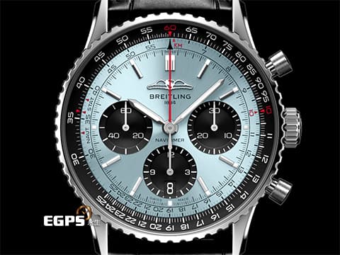 BREITLING 百年靈 Navitimer B01 Chronograph 41 航空計時 AB0139 AB0139241C2P1 不鏽鋼材質 計時碼表 最新款 冰藍色熊貓面盤 2025年保單 經典環形飛行滑尺 百年靈自製01機芯 自動上鍊 41mm