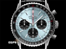 BREITLING 百年靈 Navitimer B01 Chronograph 41 航空計時 AB0139 AB0139241C2P1 不鏽鋼材質 計時碼表 <font color="#9fdbe9">最新款 冰藍色熊貓面盤</font> <font color="#FF0000">2025年保單 經典環形飛行滑尺 百年靈自製01機芯</font> 自動上鍊 41mm