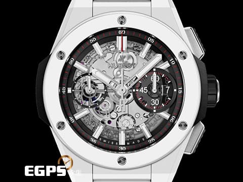 Hublot 宇舶  Big Bang Integral 大爆炸 飛返 計時碼錶 451.HX.1123.HX 一體式陶瓷腕錶 白陶瓷 鏤空面盤 2025年電子保單 自動上鍊 42mm