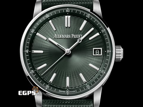 Audemars Piguet 愛彼 AP錶 CODE 11.59系列 15210ST.OO.A056KB.01 綠色同心圓漣漪紋飾面盤 大三針 不鏽鋼 2024年保單 自動上鍊 41mm