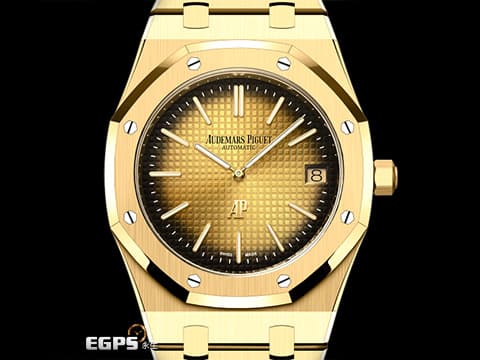 AUDEMARS PIGUET AP錶 愛彼 ROYAL OAK皇家橡樹 16202BA.OO.1240BA.01 18K黃金  正50週年自動盤 2022年保單!!JUMBO超薄 NBA籃球大帝 "LEBRON JAMES" 配戴錶款 特殊迷人煙燻金黃色面~ 自動上鍊 39mm



