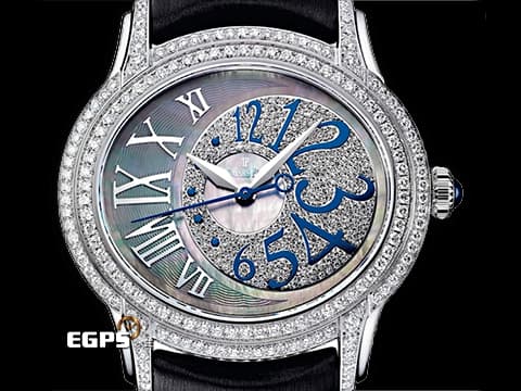 Audemars Piguet 愛彼 AP錶 Millenary Lady 千禧 77303BC.ZZ.D007SU.01 絕版優美~ 原廠鑲鑽 18K白金 夢幻珍珠母貝面盤 台灣公司貨 自動上鏈 39.5mm