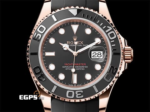 ROLEX 勞力士 Yacht-Master 40 蠔式 遊艇名仕型 126655 永恆玫瑰金 Cerachrom黑色陶瓷字圈 3235機芯 搭配Glidelock延展系統潛水錶扣 2022年新式綠卡 自動腕錶 40mm