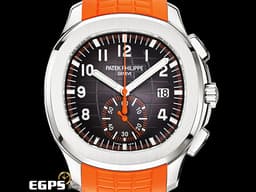 Patek Philippe 百達翡麗 PP錶  Aquanaut  5968 A 海底探險家 5968A-001 不銹鋼材質 飛返計時 計時碼表 自動上鍊 <font color="#FF0000"> 不鏽鋼身價之王 海底探險家首款計時腕錶，黑色、橘色雙色原廠橡膠錶帶 2020年保單 </font><font color="#FFFF33"> 此錶歡迎各路錶友以 PP、AP、勞力士 來店交換，本店將以最高價評估～</font> 42mm