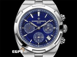 Vacheron Constantin 江詩丹頓 VC錶 Oversea Chronograph 縱橫四海 5500V/110A-B148 <font color=#4169e1>藍色面盤 日內瓦印記</font> 5500 V 計時碼表 不鏽鋼 <font color=#FF0000>2019年保單 快拆錶帶裝置 附皮革錶帶及橡膠錶帶</font> 自動上鍊 42mm