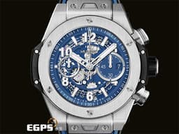 Hublot 宇舶 Big Bang 大爆炸 Unico 鈦金屬 421.NX.5170.RX 飛返計時碼錶 <font color=#70cce1>扎扎實實的細節與質感！品味人士的霸氣首選！消光藍色鏤空面盤！<font color=#FF0000>2024年最新電子保單 三日鍊 飛返計時碼錶 </font> </font>自動上鍊 44mm