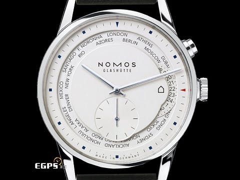 NOMOS Glashuette 諾莫斯 格拉蘇蒂 型號805 Zürich 蘇黎世系列 World Time 二十四世界時區 不鏽鋼 DUW 5201自製機芯 台灣公司貨 德國錶 自動上鍊 40mm