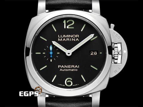 PANERAI 沛納海 Luminor Marina PAM2392 三日鍊 藍色小秒針 PAM02392 經典夜光三明治面盤 不鏽鋼  2022年保單 自動上鍊 42mm