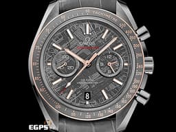 OMEGA 歐米茄 Speedmaster Chronograph 超霸 速霸 <font color=#ADADAD>Grey Side of the Moon「月之暗面」灰色陶瓷錶殼</font> 31163445199001 玫瑰金外圈 <font color=#33CCFF>Gibeon 隕石面盤</font> 計時碼表 <font color=#FF0000>2021年台灣公司貨</font> 同軸擒縱 自動上鍊 44.25mm