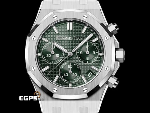 Audemars Piguet 愛彼 AP錶 Royal Oak 皇家橡樹系列 不鏽鋼材質&nbsp;26240ST.OO.1320ST.08 軍綠色「Grande Tapisserie」大型格紋錶面 2024年保卡&nbsp;自動上鍊 41mm