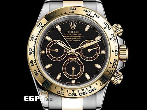 ROLEX 勞力士 Cosmograph Daytona 宇宙計時型 迪通拿 116503 計時碼錶 18K黃金 半金款 黑色面盤 2018年&nbsp;賽車錶 自動上鍊 40mm