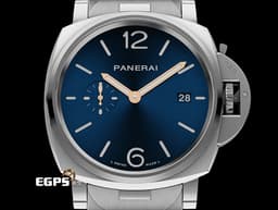 PANERAI 沛納海 Luminor Due 3 Days PAM1124 <font color="#0080FF">經典夜光三明治藍色面盤</font> 三日鍊 小秒針 PAM01124 不鏽鋼 <font color="#FF0000">2026年保卡</font> 自動上鍊 42mm