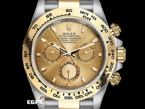 ROLEX 勞力士 Cosmograph Daytona 宇宙計時型 迪通拿 116503 計時碼錶 18K黃金&amp;不鏽鋼材質半金款&nbsp;皇帝金色面盤  2017年保卡&nbsp;賽車錶 自動上鍊 40mm