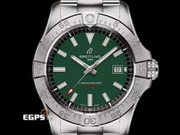 BREITLING 百年靈 Avenger 復仇者系列 A17328101L1A1 不鏽鋼材質 <font color=#00ff00>綠色面盤</font>  <font color=#FF0000>2024年保卡 </font> 自動上鍊 42mm