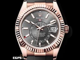 ROLEX 勞力士 Sky-Dweller 336235 蠔式 天行者 沙羅裝置 年曆錶 18K玫瑰金材質 自動上鏈 <font color=#FF0000>2023年最新款 Oysterflex橡膠錶帶 2024年新式綠卡 <font color=#d6d6d6> 石板灰色錶面 </font>  </font> <font color=#FFFF33> 此錶歡迎各路錶友以PP、AP、勞力士 來店交換，本店將以最高價評估～</font>42mm