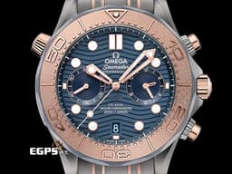 OMEGA 歐米茄 Seamaster Diver 300 海馬 21060445103001 鉭金屬+鈦金屬+<font color="#f3baa1">Sedna金</font>材質 計時碼表 <font color="#4169e1">藍色波浪紋陶瓷面盤</font> 同軸擒縱 排氦氣閥 潛水錶&nbsp;<font color="#FF0000">2023年保單 每只錶擁有獨立編號 特殊錶盒 值得收藏</font>&nbsp;自動上鍊 44mm