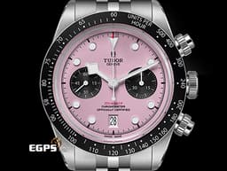 TUDOR 帝舵 Heritage Black Bay Chrono 碧灣 79360N-0019 計時碼錶 <font color="#f5a6c0">最熱門、最具話題性 粉紅熊貓面盤 周杰倫、貝克漢代言款</font>&nbsp;不鏽鋼材質&nbsp;<font color="#FF0000">2025年保卡 搭配最新快速調節「T-fit」折疊扣</font> 自動上鍊 41mm