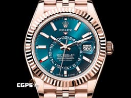 ROLEX 勞力士 Sky-Dweller 336935 天行者 玫瑰K金材質外圈 年曆錶 <font color=#ff0000> <font color=#46afc8>最新款 藍綠色面天行者336935 Cal.9002機芯</font> 紀念型（Jubilee）錶帶 2024年單 保有部分原廠膠膜</font> 自動上鍊 42mm