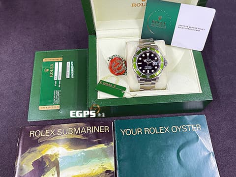 ROLEX 勞力士 Submariner 16610LV 潛航者  初代綠鬼，一代經典 防偽內圈，台灣公司貨  綠水鬼 16610 LV 2024年已送勞力士服務中心保養 延長保固到2026年 附保養保固卡 潛水錶 自動上鍊 40mm