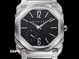 BVLGARI 寶格麗 Octo Finissimo 103297 小秒針 不鏽鋼 <font color=#FF0000>2024年保單 厚度2.35mm，鉑金微型自動盤</font> 超薄 自動上鍊 40mm