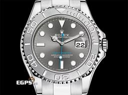 ROLEX 勞力士 Yacht-Master 116622 蠔式 遊艇名仕型 <font color="#f0f0f0">銀灰色面盤</font> <font color="#05f0f0">藍色秒針指示</font> 鉑金框<font color="#FF0000">&nbsp;2019年保卡 已貼膜</font><span style="font-size: 10pt;">&nbsp;自動上鍊 40mm</span>