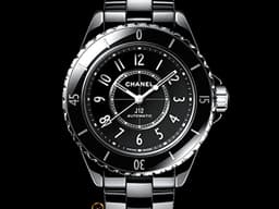 CHANEL 香奈兒 J12 Caliber 12.2系列 Black Ceramic H5696 <font color=#4F4F4F>黑陶瓷</font> 經典 大三針 專利不鏽鋼蝴蝶扣 <font color=#FF0000>新機芯 透明錶背 2024年保單</font> 自動上鍊 33mm