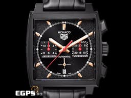 TAG HEUER 豪雅 MONACO 摩納哥系列 CBL2180 鈦金屬材質ＤＬＣ黑色 <font color=#40e0d0>向1970年代珍罕的傳奇Moncao（摩納哥）腕錶全黑款致敬 </font> <font color=#ff0000>2023年保卡</font> 白色Super-LumiNova夜光塗層 計時碼錶 自動上鍊 39mm