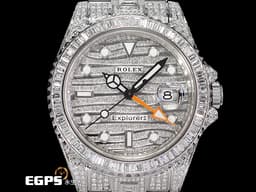 ROLEX 勞力士 EXPLORER II 探險家2型 216570 GMT 兩地時區 橘色兩地時間指針 自動上鍊 <font color=#FF0000> 精鑲滿天星鑽錶，梯鑽錶圈、虎紋鑲鑽面盤、滿鑲錶殼錶帶及帶扣，鑲到快滿出來的超級奢豪鑲鑽錶款！ </font> 42mm