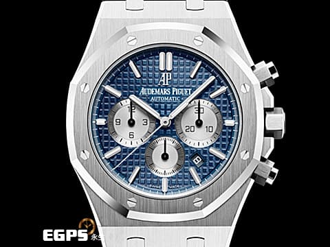 Audemars Piguet 愛彼 AP錶 Royal Oak Chronograph 皇家橡樹 26331ST 計時碼錶 藍色經典格紋面盤 不銹鋼 2020年新式保卡 26331 ST 歡迎各錶友以 PP、AP、勞力士 來店交換，本店將以最高價評估～ 自動上鍊 41mm