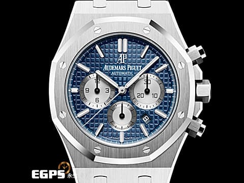 Audemars Piguet 愛彼 AP錶 Royal Oak Chronograph 皇家橡樹 26331ST 計時碼錶 藍色經典格紋面盤 不銹鋼 2020年新式保卡 26331 ST 歡迎各錶友以 PP、AP、RM、勞力士 來店交換，本店將以最高價評估～ 自動上鍊 41mm