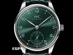 IWC 萬國 Protuguese 40 葡萄牙系列 IW358310 <font color=#006400>綠色放射紋面盤</font> 不鏽鋼 小秒針 <font color=#FF0000>2024年保單</font> 自動上鍊 41mm