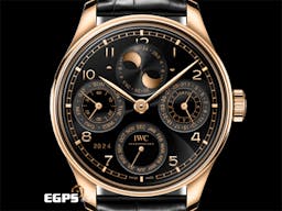 IWC 萬國 Portugieser Perpetual Calendar 葡萄牙 IW503702 <font color="#ffeb85">18K Armor Gold材質錶殼 萬年曆 月相盈虧 七日鍊 曜石黑面盤</font>&nbsp;<font color="#FF0000">2024年保卡 台灣公司貨 僅試戴極新品</font>&nbsp;自動上鍊 44.2mm