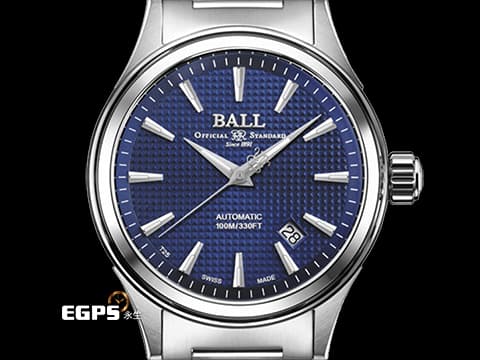 BALL WATCH 波爾錶 Fireman Victory NM2098C-S5J-BE 不鏽鋼材質 藍色巴黎飾釘圖案面盤 自體發光氚氣燈管指針、時標 2023年保卡  自動上鍊 40mm