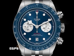 全台最新第1隻TUDOR 帝舵 Heritage Black Bay Chrono 碧灣 M79360b-0002 計時碼錶 <font color=#48bcd8>全台唯一獨家 最新話題錶款 「帝舵藍」錶面、錶圈 </font> 79360 <font color=#FF0000> 2024年8月保卡 專賣店限定款 搭配最新快速調節「T-fit」折疊扣</font> 自動上鍊 41mm