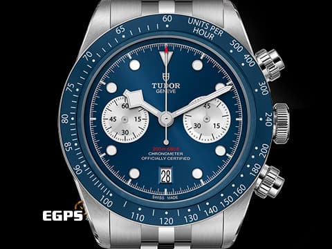 全台最新第1隻TUDOR 帝舵 Heritage Black Bay Chrono 碧灣 M79360b-0002 計時碼錶 全台唯一獨家 最新話題錶款 「帝舵藍」錶面、錶圈  79360  2024年8月保卡 專賣店限定款 搭配最新快速調節「T-fit」折疊扣 自動上鍊 41mm