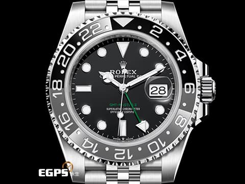 ROLEX 勞力士 GMT-Master II 格林威治型 126710GRNR 黑灰雙色陶瓷錶圈 皮蛋圈 126710 GRNR 兩地時間 不鏽鋼 最新3285機芯 2025年保卡 紀念型（Jubilee）五銖錶帶 自動上鍊 40mm