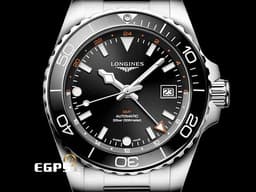 LONGINES 浪琴 Hydro Conquest GMT 康卡斯 深海征服者 L37904566 兩地時間 浪鬼 <font color=#4F4F4F>黑色陶瓷錶圈 黑色面盤 黑水鬼</font> 不鏽鋼 <font color=#FF0000>最新款浪鬼 2024年保單</font> 潛水錶 自動上鍊 43mm