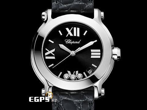 CHOPARD 蕭邦 Happy Sport 快樂鑽 278475-3014 大三針 不鏽鋼 原廠3顆跑鑽 石英機芯 36mm