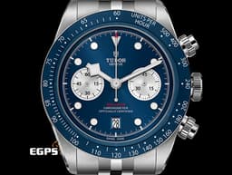 全台最新第1隻TUDOR 帝舵 Heritage Black Bay Chrono 碧灣 M79360b-0002 計時碼錶 <font color=#48bcd8>全台唯一獨家 最新話題錶款 「帝舵藍」錶面、錶圈 </font> 79360 <font color=#FF0000> 2024年09熱熱保卡 專賣店限定款 搭配最新快速調節「T-fit」折疊扣</font> 自動上鍊 41mm